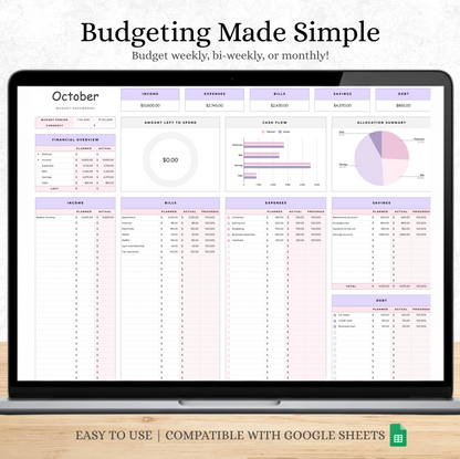 The Efficient Budgeting System for Excel & Google Sheets (all currencies)